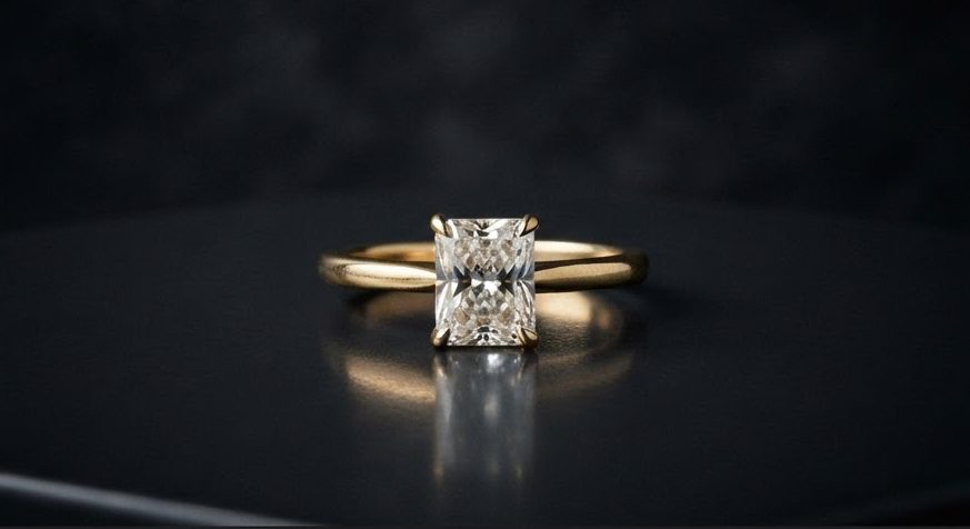 Noor Solitaire Ring — detail view